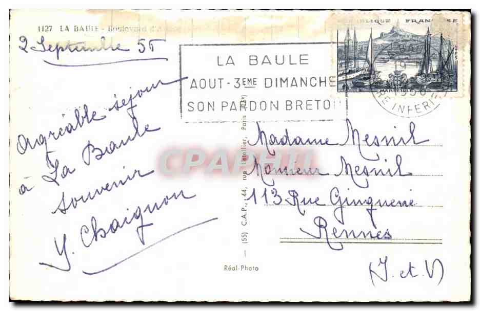 CPA La Baule  — Back