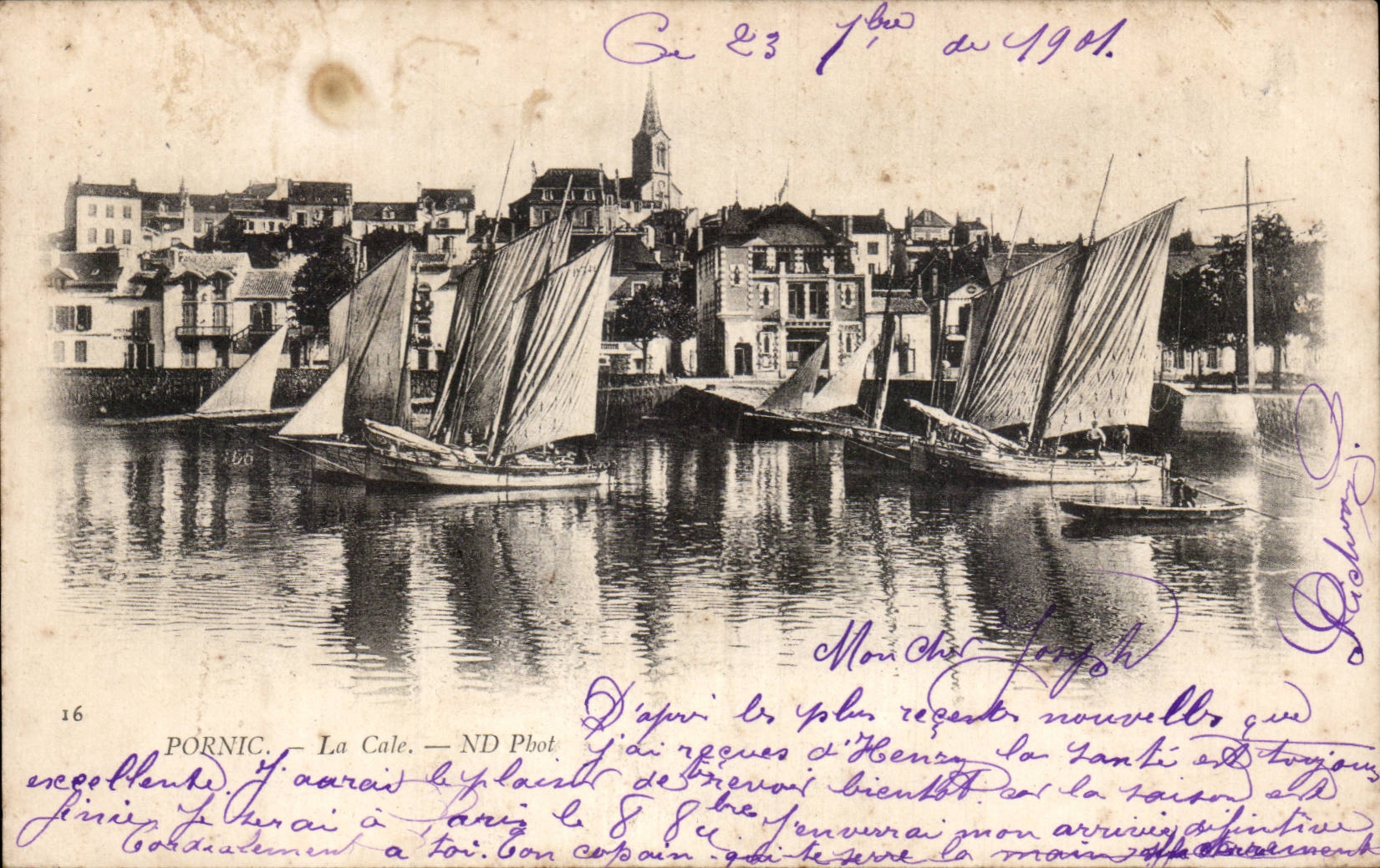 CPA Pornic La cale bateaux voiliers