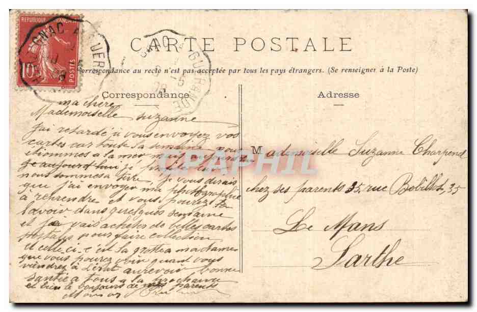 CPA Piriac La grotte a Madame — Rückseite