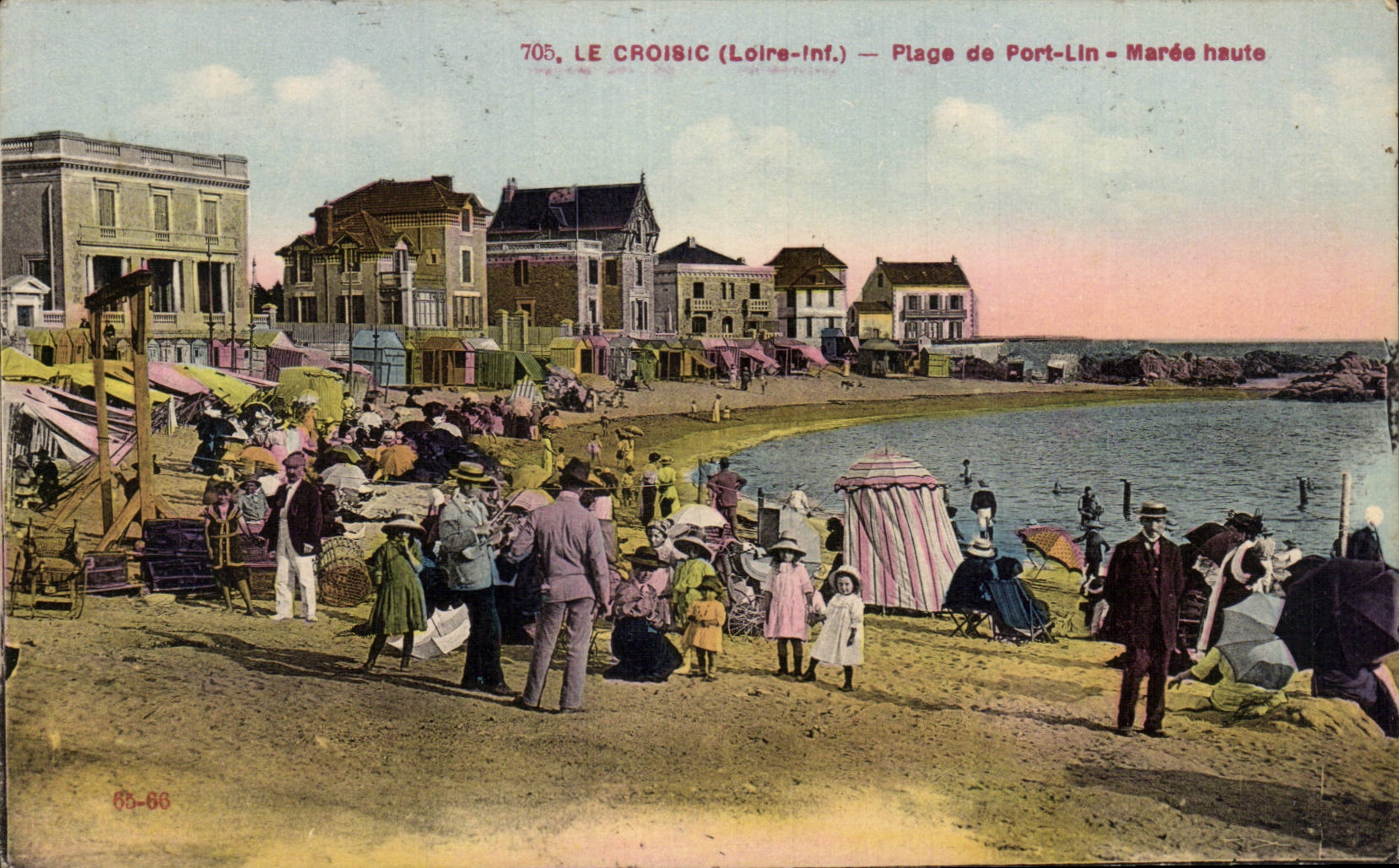CPA Le Croisic Plage de Port Lin Maree haute