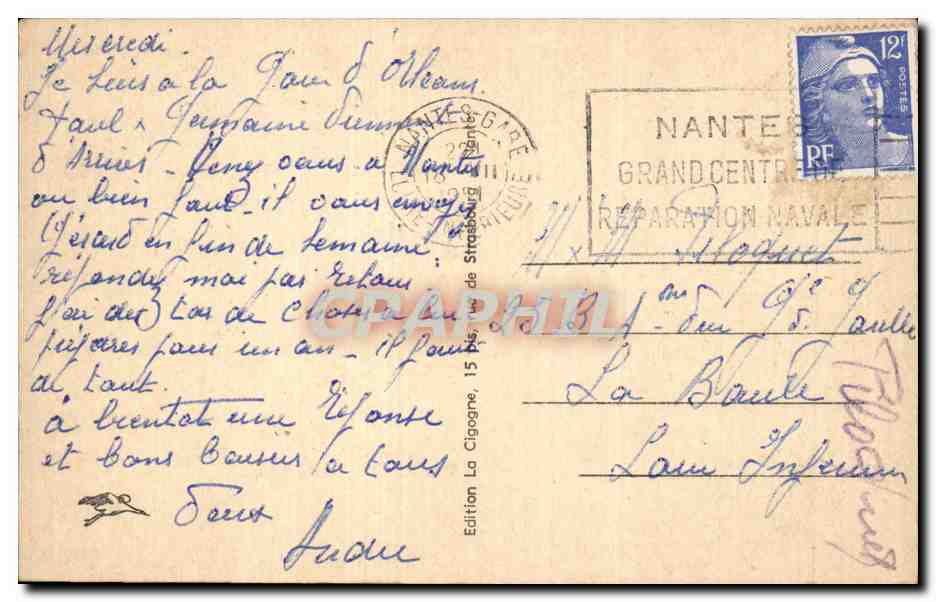 CPA Nantes Le jardin des plantes — Rückseite