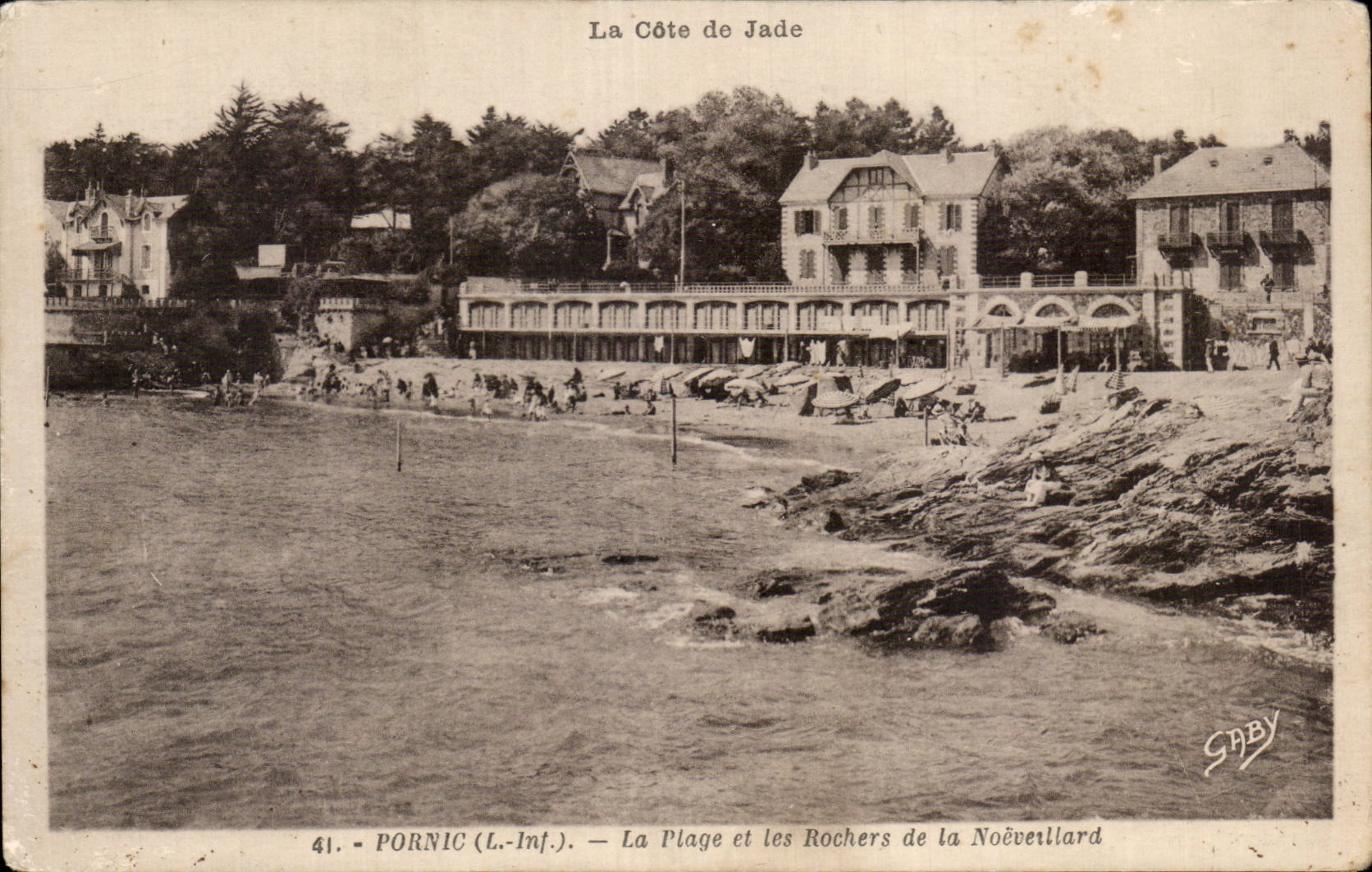 CPA Pornic La plage et les rochers de Noeveillard