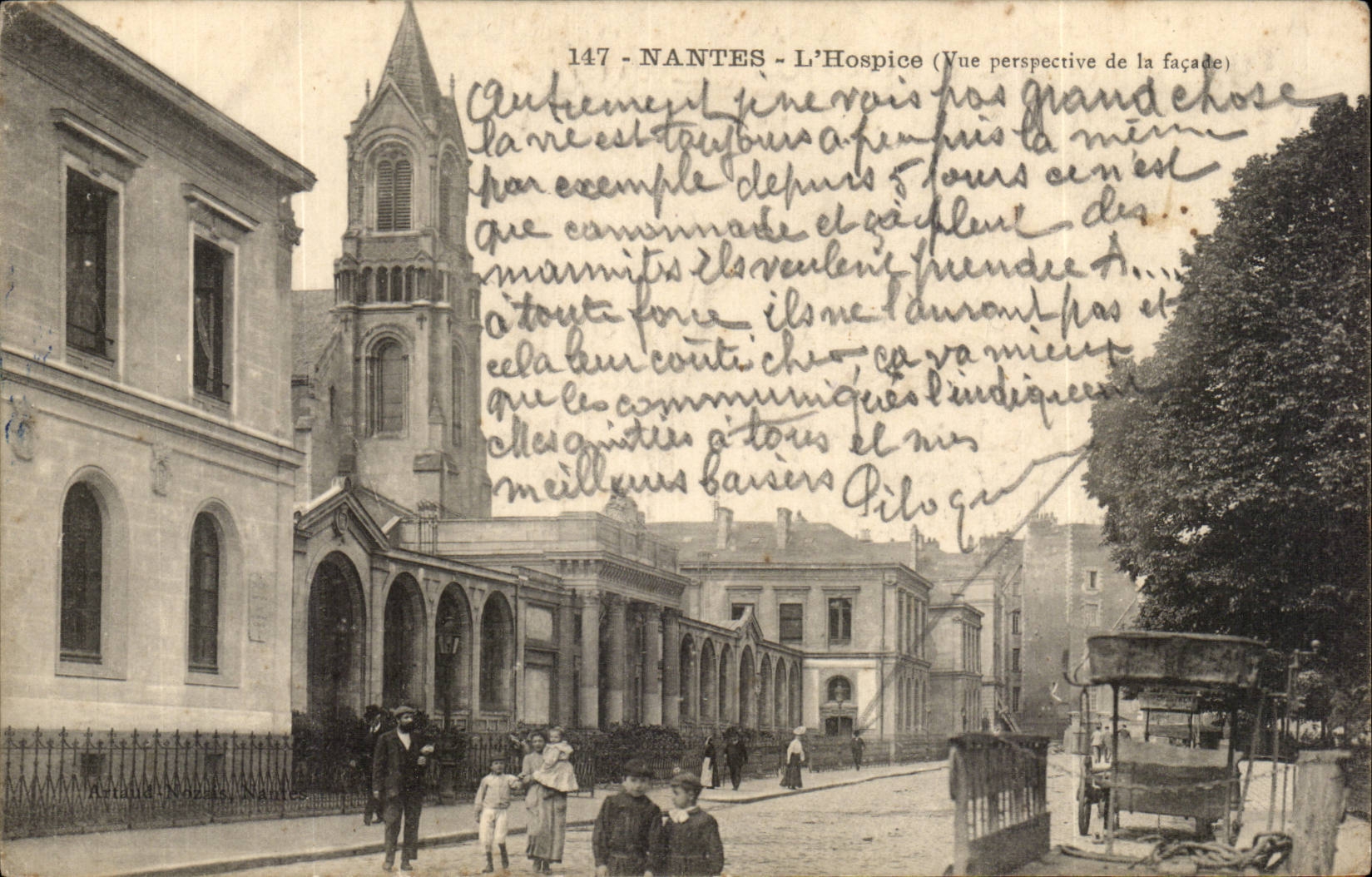 Nantes CPA l'hospice Vue perspective de la facade