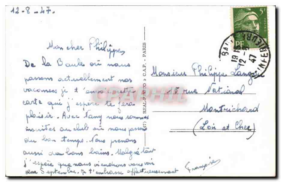 CPA La Baule sur Mer Vue sur la plage — Verso