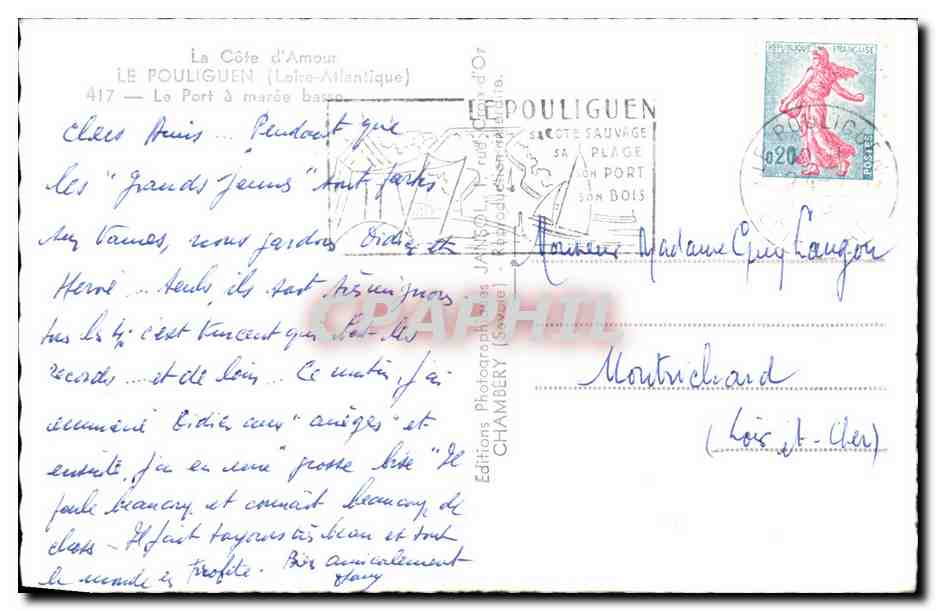 CPSM Le Pouliguen Le port a maree basse — Rückseite