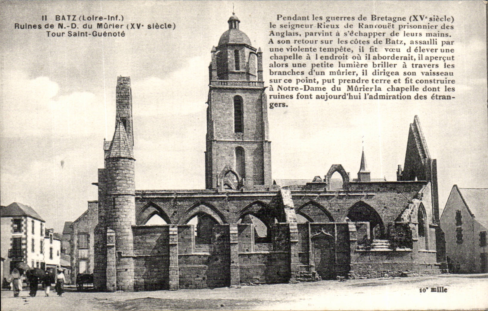 CPA Batz Ruines de ND du Murier Tour sAint Guenote