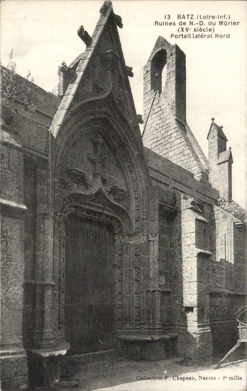 CPA Batz Ruines de ND du Murier Portail lateral Nord