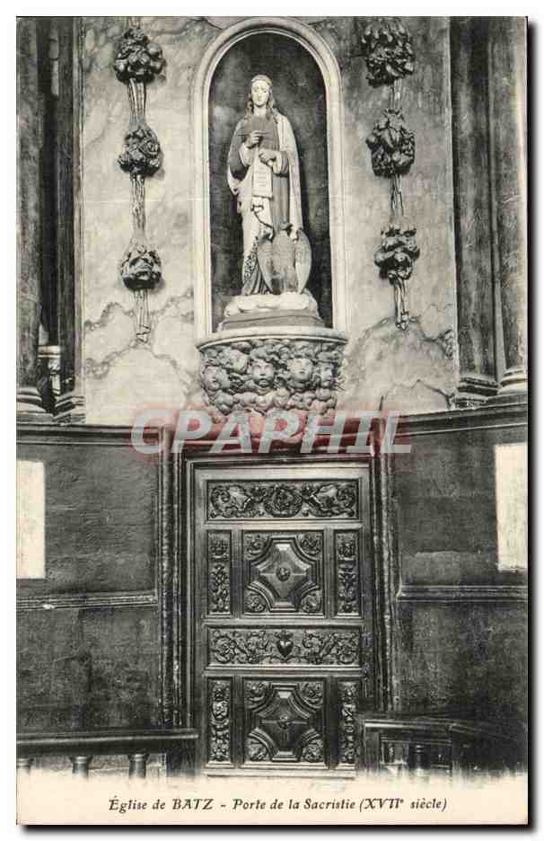 CPA Eglise de Batz Porte de la sacristie
