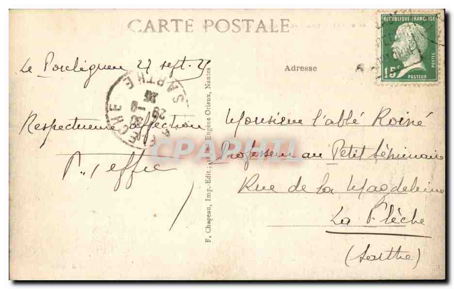 CPA Batz Une vague monstre sur le sable — Back