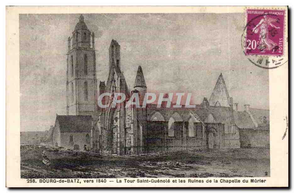 CPA Bourg de Batz La Tour Saint Guenole et les ruines de la chapelle du Murier