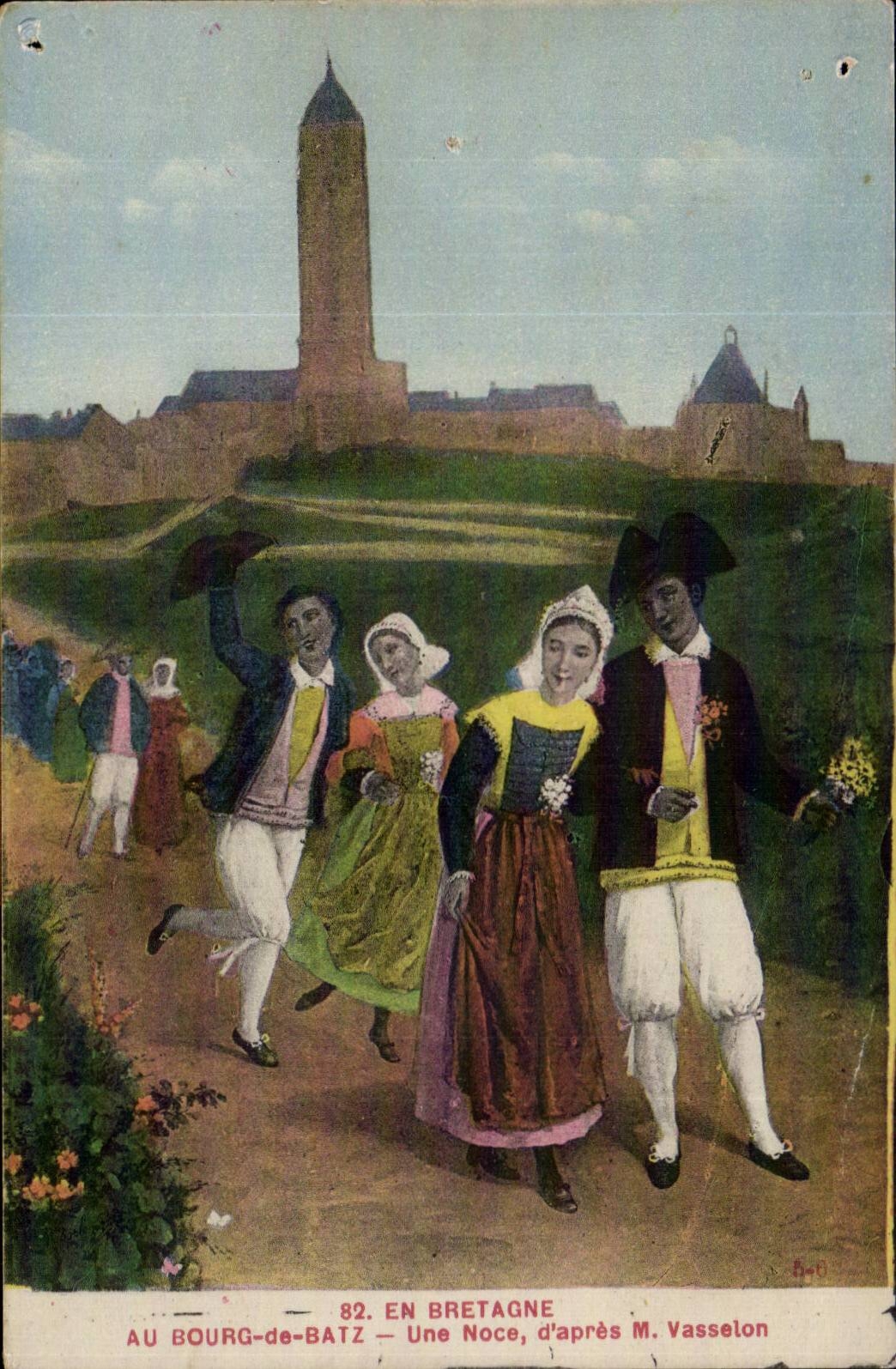 CPA Ben Bretagne Au Bourg de Batz Une noce d'apres M Vasselon Folklore