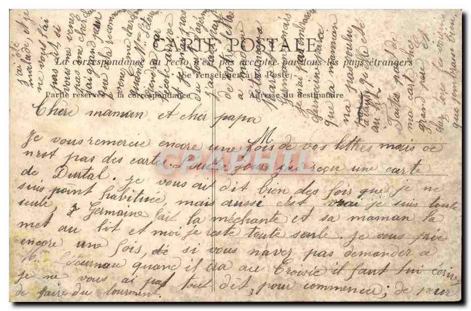CPA Bourg de Batz un coin de plage — Rückseite