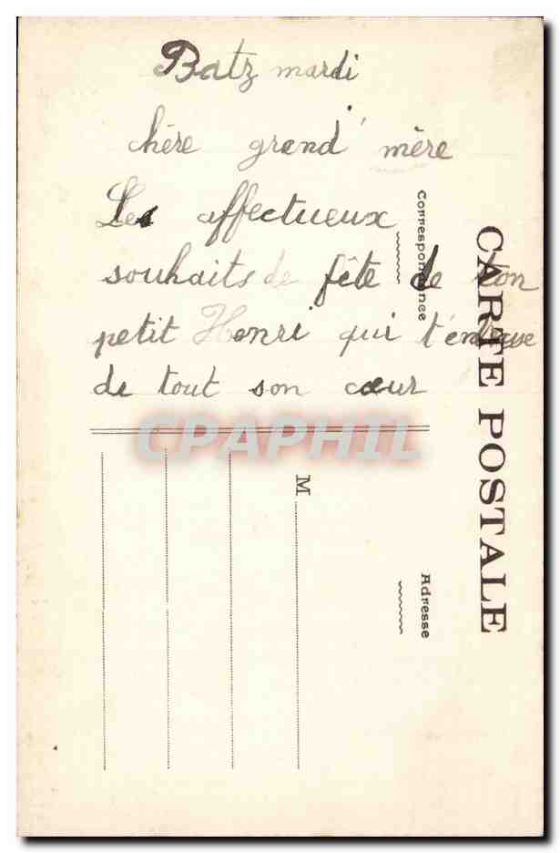 CPA Bourg de Batz Un jour de tempete — Back