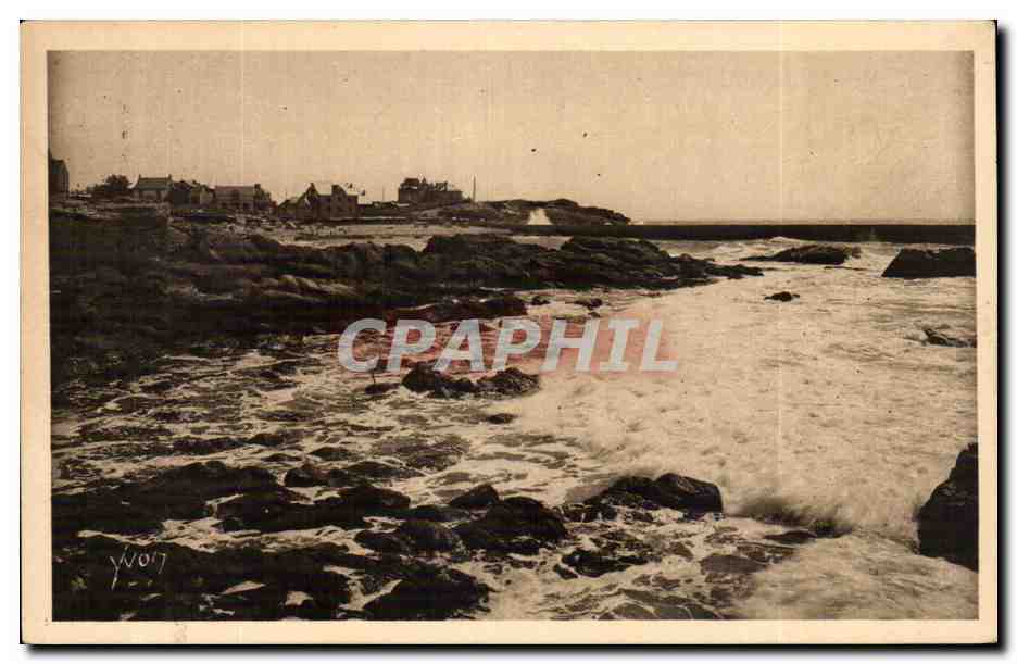 CPA Bourg de Batz Rochers de la grande cote vers la plage St Michel