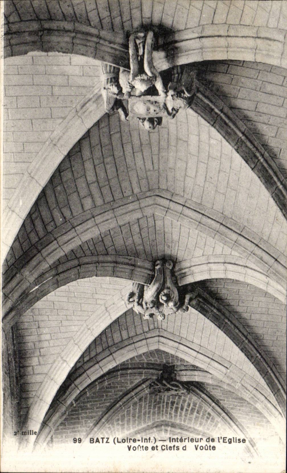 Batz CPA Interieur de l'eglise Voute et clefs de voute