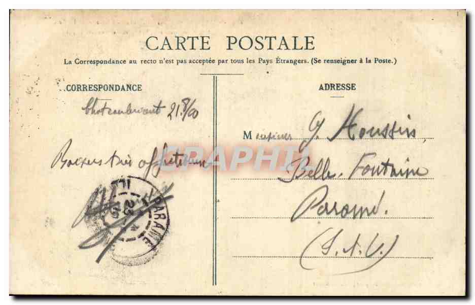 Chateaubriant CPA Chateau de la Renaissance Logis seigneurial et colonnade — Rückseite