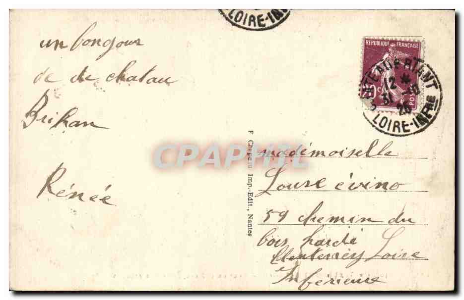 Chateaubriant CPA Cour du chateau prise des arcades — Rückseite