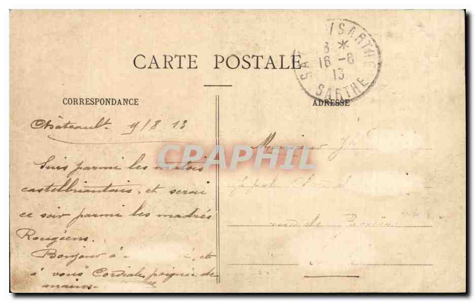Chateaubriant CPA Colonnade du chateau  — Rückseite