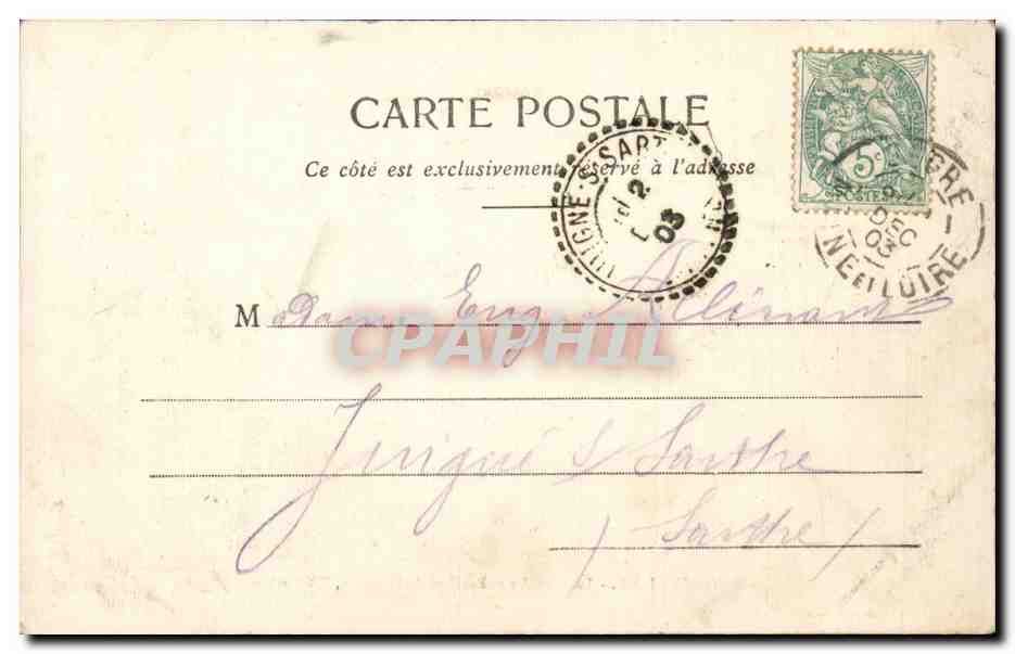 Chateaubriant CPA Les arcades et le pavillon de l'escalier — Rückseite