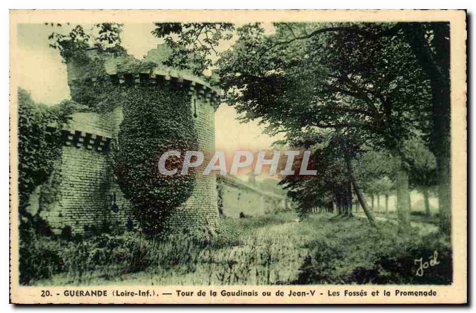 CPA Guerande Tour de la Gaudinois ou de Jean V Les fosses et la promenade