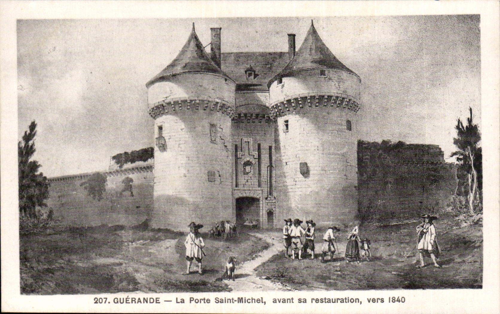 CPA Guerande Porte Saint Michel avant sa restauration vers 1840