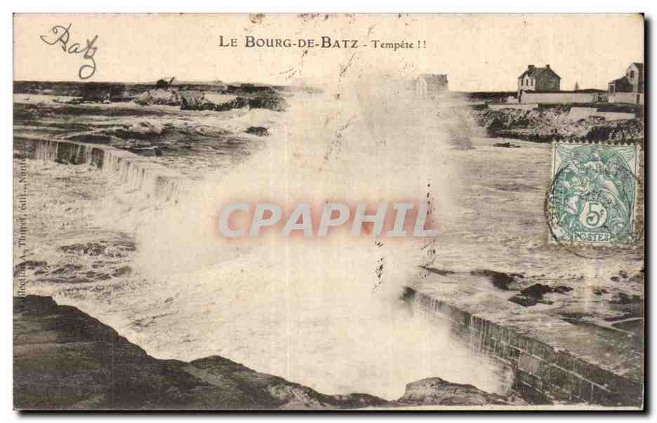 CPA Bourg de Batz Tempete !