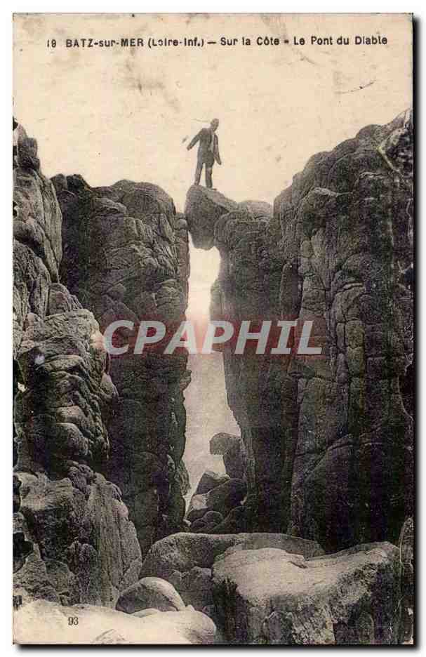 CPA Batz sur Mer Sur la cote Le pont du diable