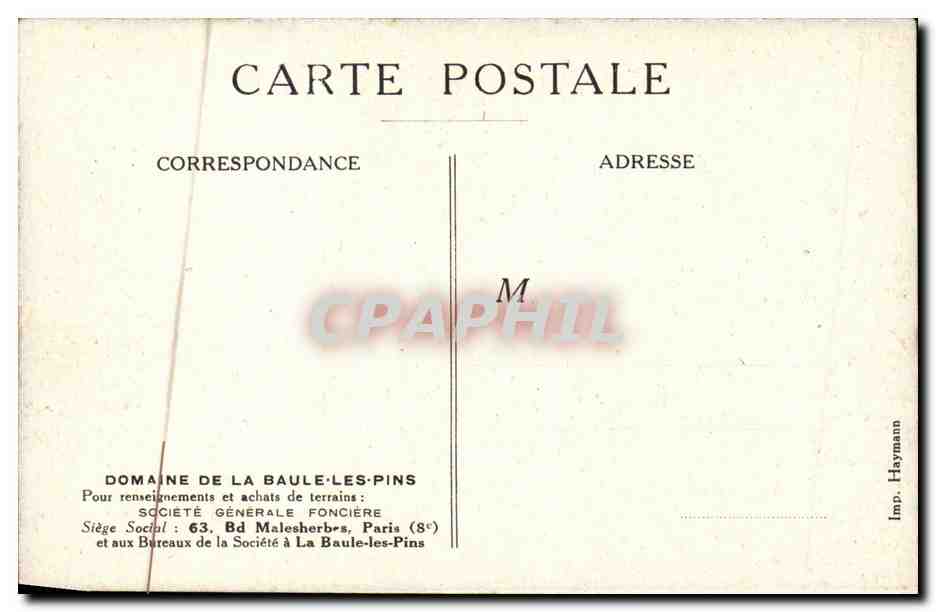 CPA La Baule les pins Le parc des Dryades en hiver — Rückseite