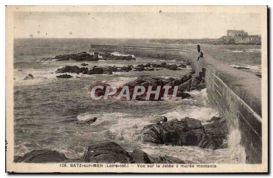 CPA Batz sur Mer Vue sur la jetee a maree montante