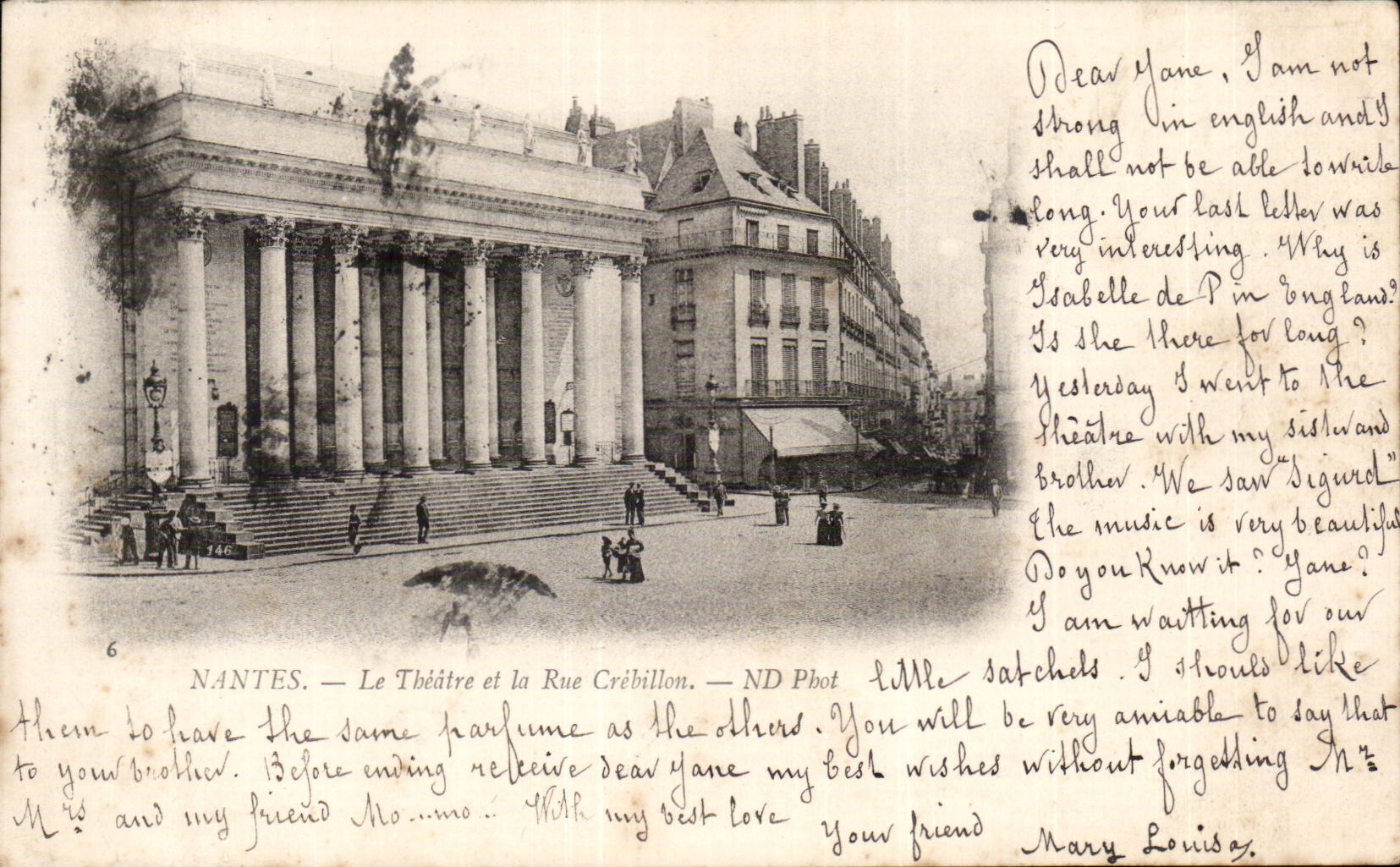 CPA Nantes Le theatre et la rue Crebillon