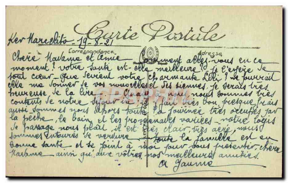 CPA Environs du Pouliguen Grottes des Kerigans — Rückseite