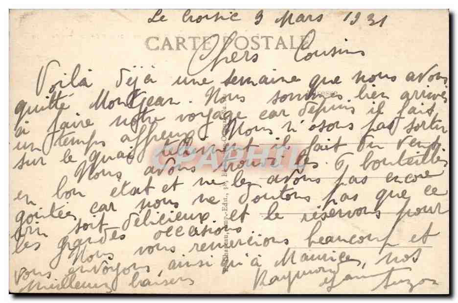 CPA Le Croisic Les roches de la grande cote — Rückseite