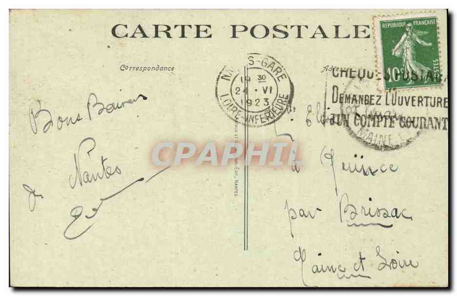 NANTES - La Place du Commerce — éditeur BIZET-TAILLOR n°301 — Verso
