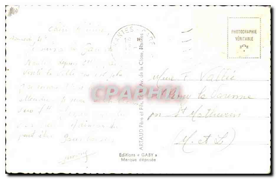 CPSM Nantes — Verso