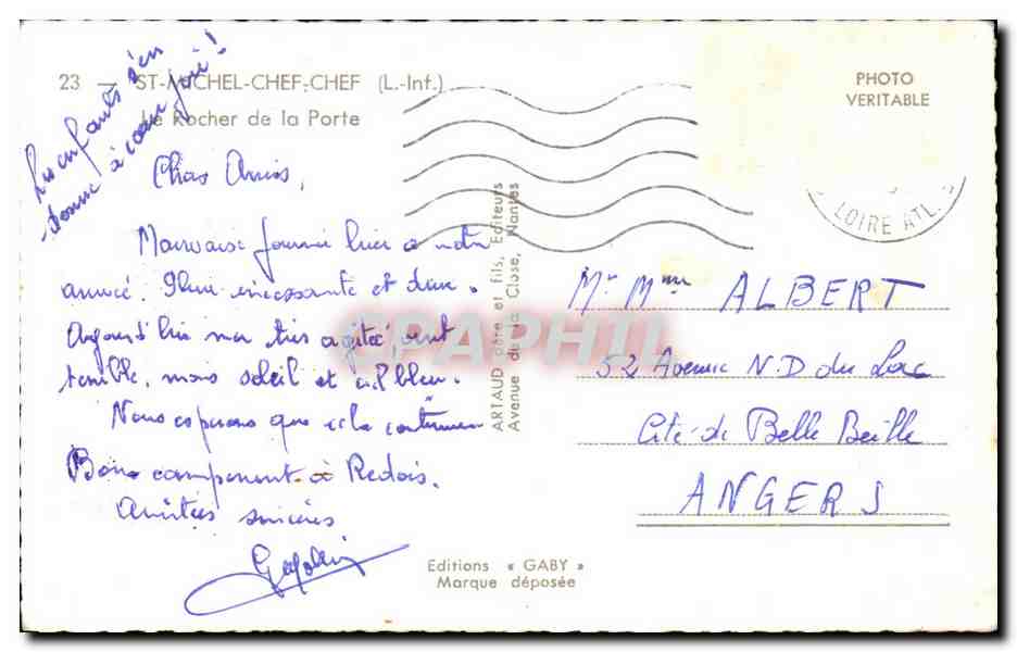 CPSM St Michel Chef Chef Le rocher de la porte — Rückseite