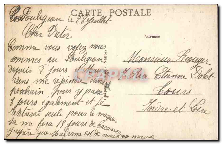 CPA Le Pouliguen A l'entree du port Le passeur — Back