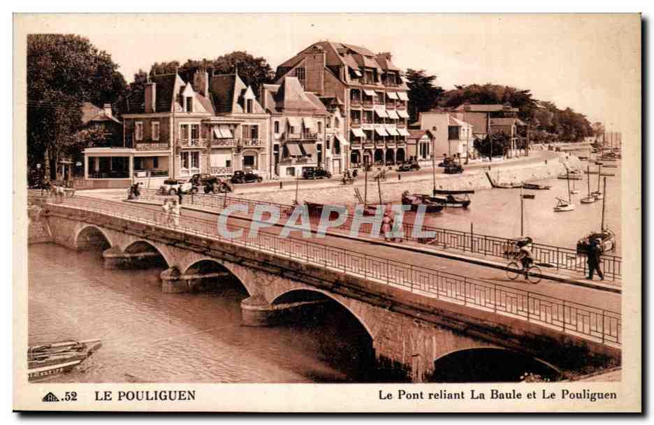 CPA Le Pouliguen Le pont reliant la Baule et le Pouliguen