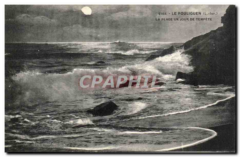 CPA Le Pouliguen La plage un jour de tempete