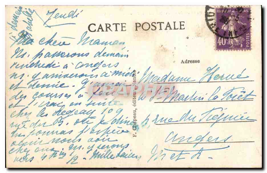 CPA Nantes Cour du chateau Pavillon du petit gouvernement — Rückseite