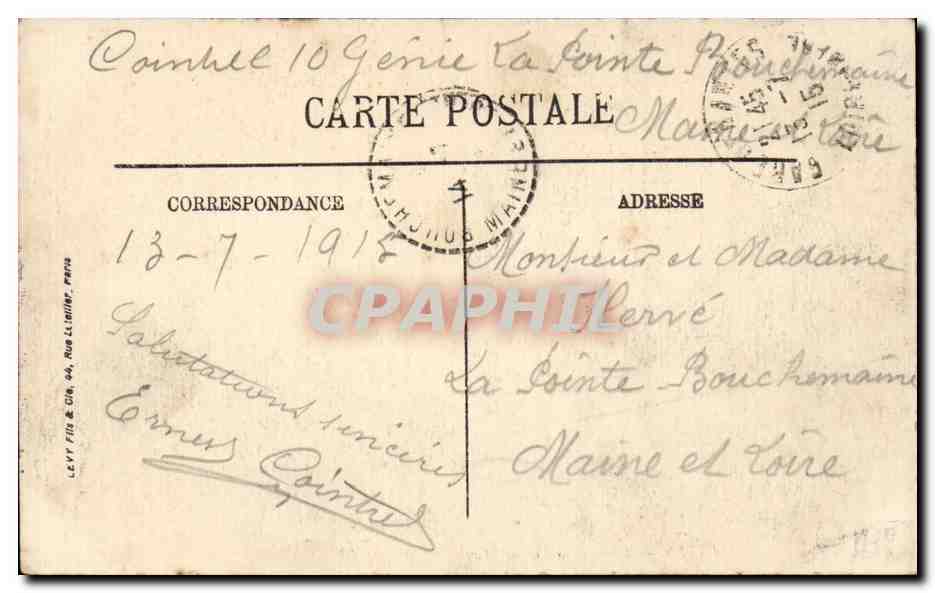 CPA Nantes Place Royale et rue Crebillon — Verso