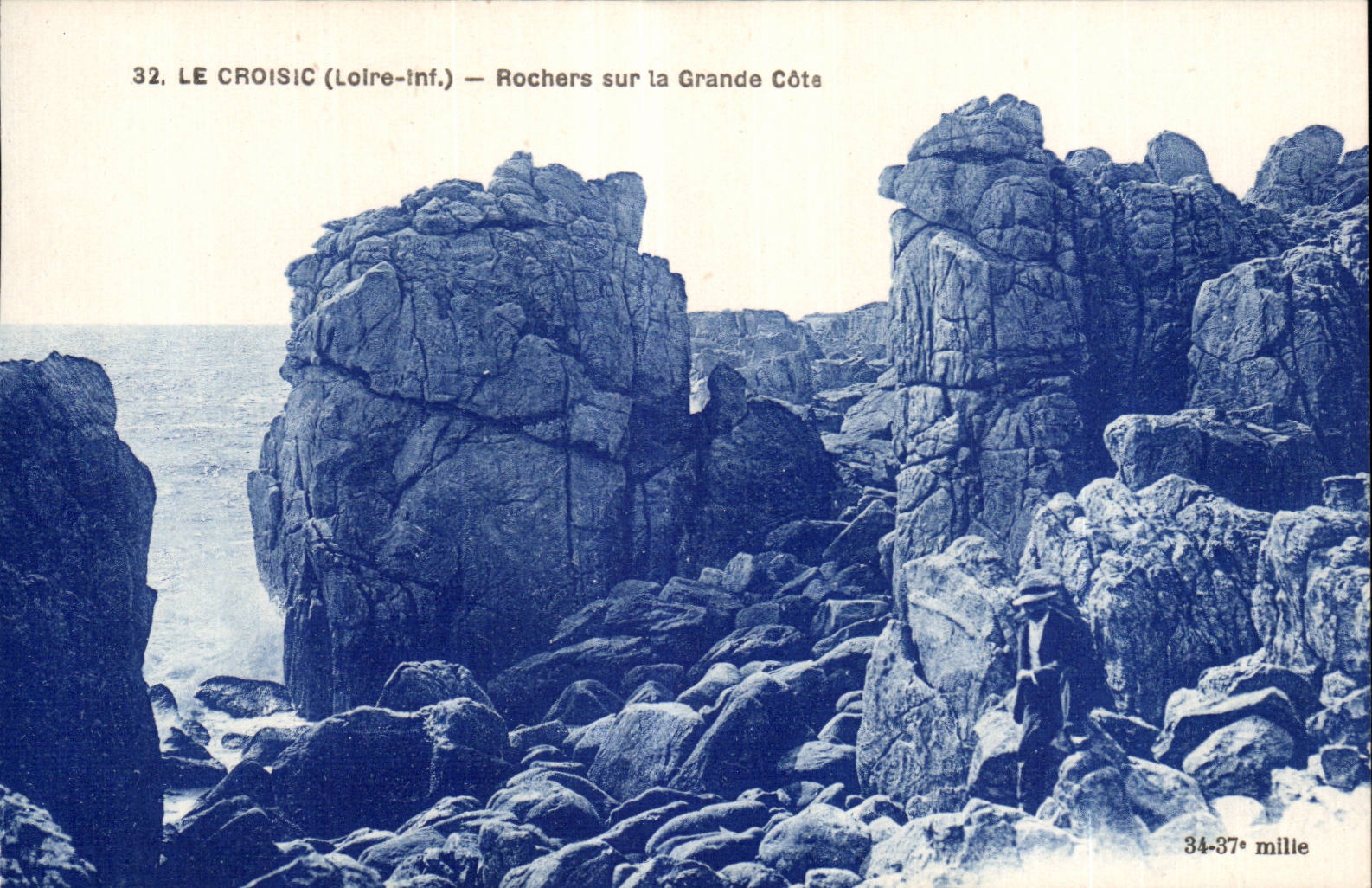 CPA Le Croisic Rochers sur la grande cote