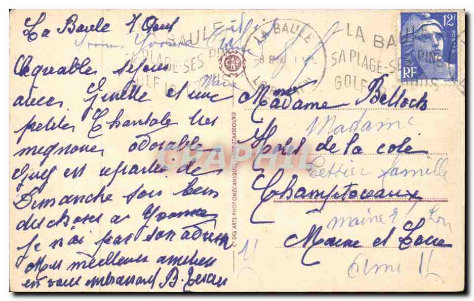 CPA La Baule L'ermitage et l'esplanade du casino — Rückseite