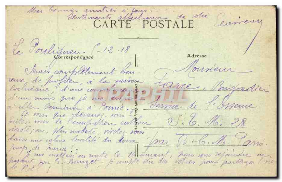 CPA La Baule La plage prise de l'estacade — Rückseite