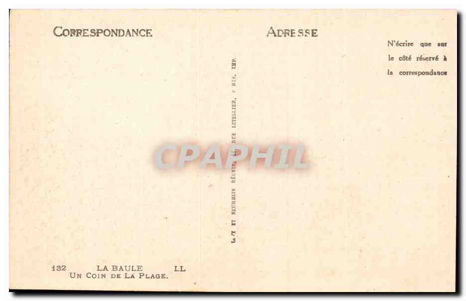 CPA La Baule sur mer Un coin de la plage — Rückseite