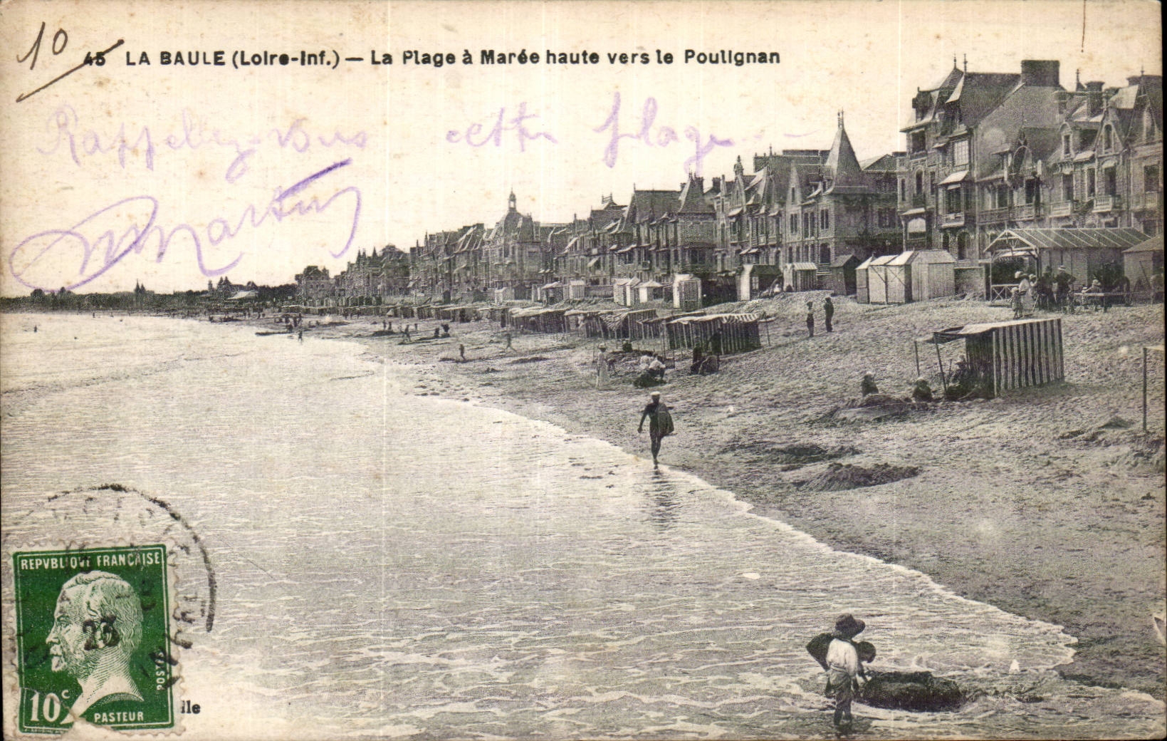 CPA La Baule sur mer La plage a maree haute vers le Pouliguen