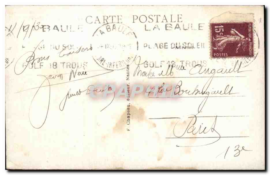 CPA La Baule sur mer Le remblai et la plage — Verso