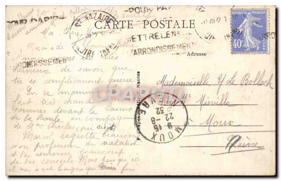 La Baule-sur-Mer (Loire-Inf.) — Vue sur la Plage, prise du Parc aux Anes — CPM n°246 — Verso