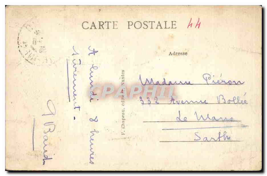 CPA Pornic Le chateau a l'entree du port — Rückseite