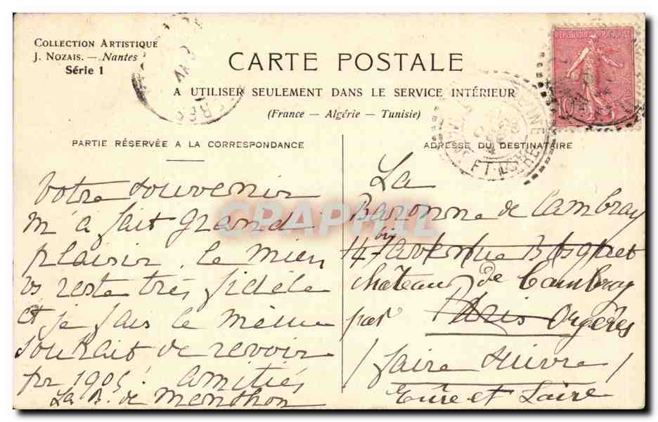 CPA Nantes La loire au pont de la Bourse — Verso