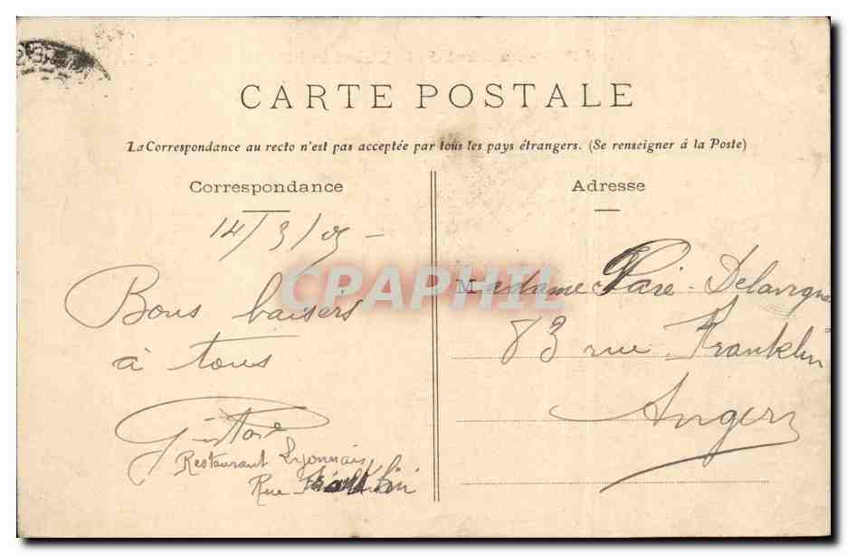 CPA Nantes Le quai de la fosse et l'ile Gloriette — Rückseite